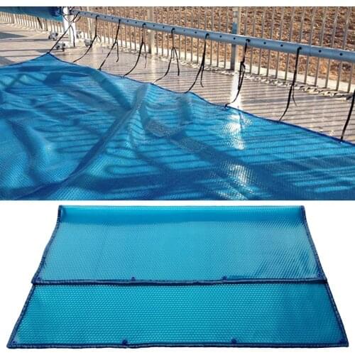 Swimming Pool Cover Protection Waterproof Dustproof Heat Insulation Film With Perforated Edging Blue Outdoor Bubble Blanket Pool