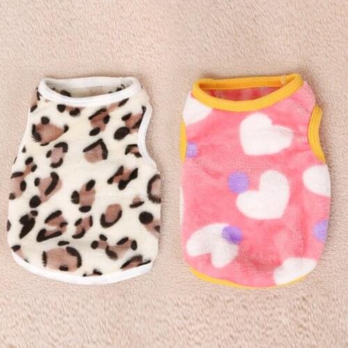 Winter Dog Clothes For Small Dogs Thicken Fleece Dog Shirt Vest Pet Clothing Leopard Yorkshire T Shirt Pet Clothes For Chihuahua