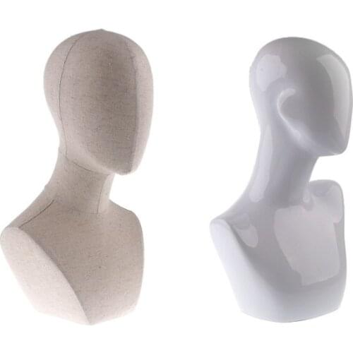 2pcs Mannequin Manikin Head Jewelry Wigs Glasses Hat Hairband Display Stand