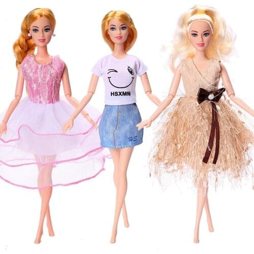 3Pcs/set Doll Clothes Handmade Fashion Suit Outfit Daily Wear Party Skirt Various Styles For 30cm Dolls Barbie Doll Accessories