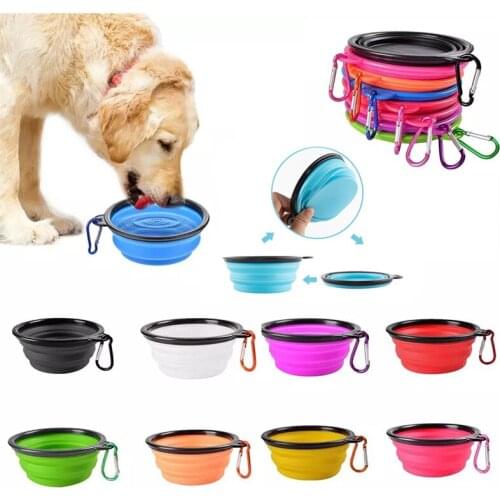350ml Small 1000ml Large Silicone Folding Bowl Outdoor Portable Water Bowl For Dogs Puppy Food Collapsible Pet Feeder Dish Bowl