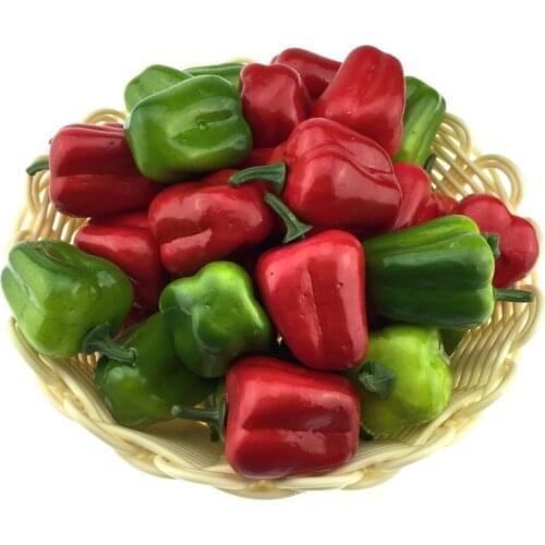 Gresorth 40pcs MINI Artificial Red Green Pepper Decoration Fake Fruit Home Party Christmas DIY Material - 3.5 cm