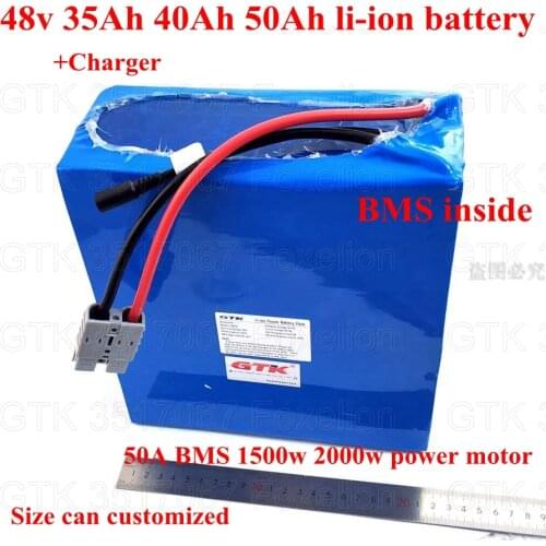 48v 35Ah 40Ah 50Ah li-ion battery lithium electric bike scooter 50A BMS 1500w 2000w power motor + 5A charger