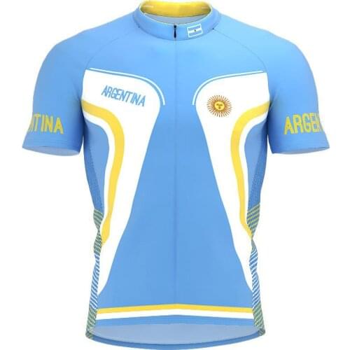 Argentina 2021 Men classic cycling team short sleeved bike Road Mountain Race Clothing Maillot ciclismo outdoor bike clothing