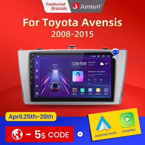 Junsun V1 Pro 4G CarPlay Android 10 4G+64G Car Radio Multimedia Player For Toyota Avensis 2008 - 2015 GPS no 2din 2 din dvd