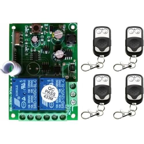 AC85V 110V 220V 250V 2CH Radio Controller RF Wireless Push Remote Control Switch Transmitter+Receiver /lamp/ window/Garage Door