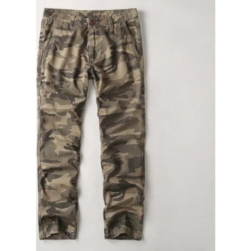 Camouflage Cargo Pants Men Casual Pants Zipper Leg Opening Cotton Trousers Military Army Style Tactical Pants Mens Clothing