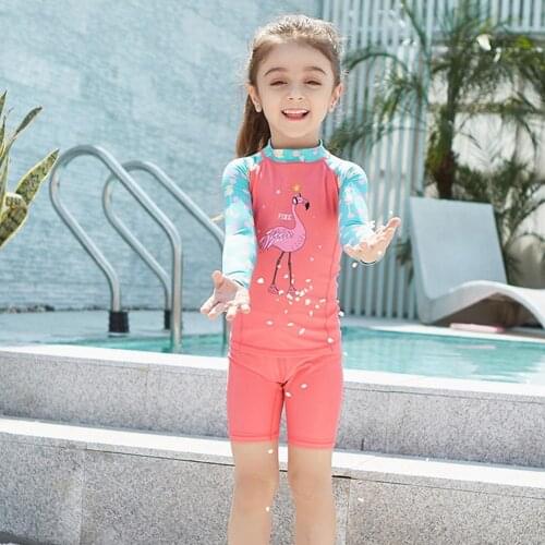 Childrens Bathing Suits And Pink XL Swimming Trunks Suits Girls Two-piece Sunscreen Swimsuit Split Swimsuit Baby Girl Swimwear