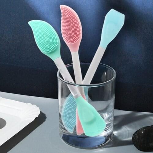 Double Head Mask Brush Facial Cleansing Brush Scrubbers Silicone Deep Pore Exfoliation Wash Makeup Massaging Tools