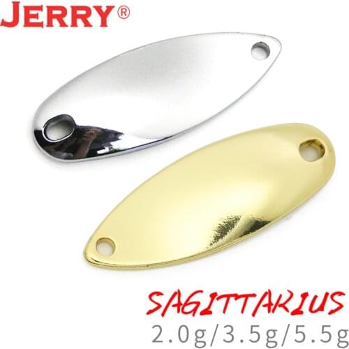 Jerry Sagittarius 50pieces 2g 3.5g 5.5g Quality DIY Unpainted Micro Fishing Lure Blank Brass Metal Trout Spoons