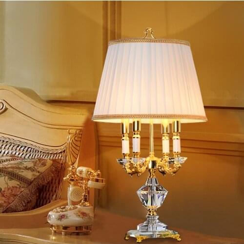 European style crystal lamp bedroom led table light switch crystal table lights decorations for weddings table lamps wedding