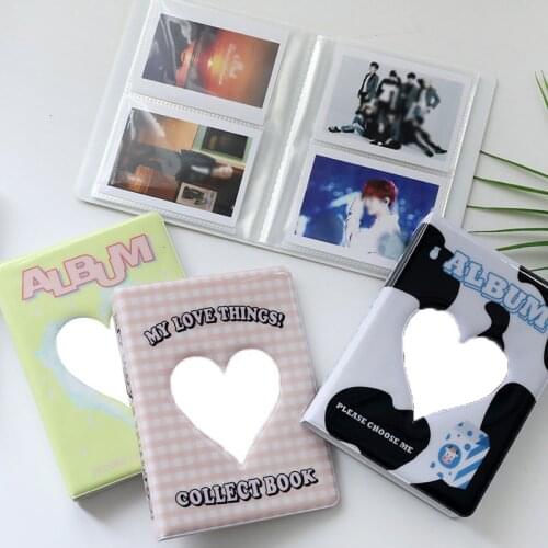 New Loving Heart Photo Album 4 Inch 6 Inch Card Holder Mini Photo Album Photocard Holder Name Card Collect Book Plug-in Card