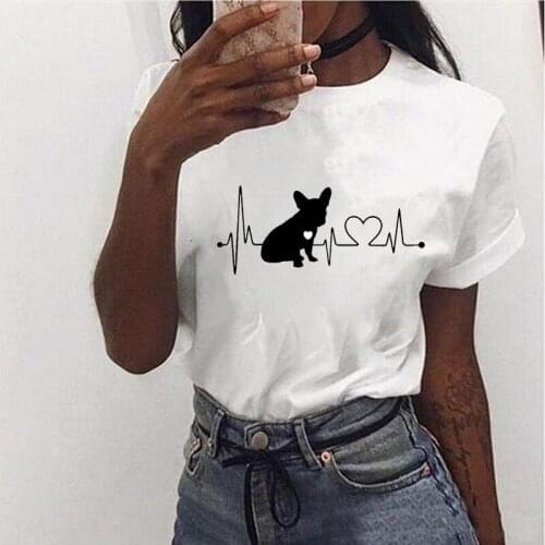 Heartbeat T Shirt Aesthetic Fashion Women Tshirt Tops Girls 90s T-shirt Harajuku Ulzzang Graphic Summer T-shirt Tee Female Shirt