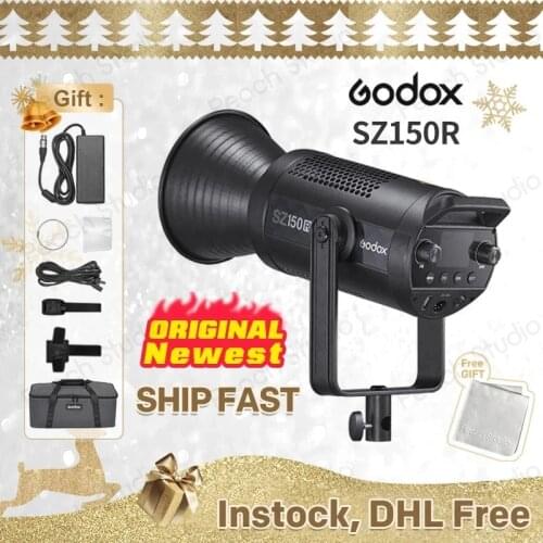 Godox SZ150R RGB LED video light (2500-6500K, 150W) for photography studio tiktok live youtube PK Godox SL150W II Aputure Jinbei
