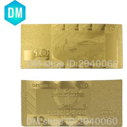 HOT SALE Normal Gold Banknote Rare Latvia 10 Lat Double Sides, Replica Fake Money Plated Gold Collection Business Gift