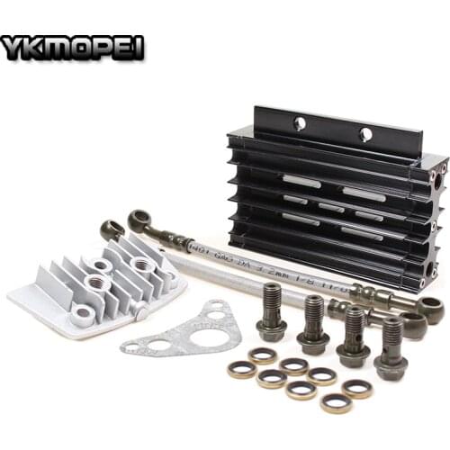 CNC Oil Cooler Kit Radiator Aluminium Adapter Engine Cylinder Cover Cooling For ATV Pit Dirt Bike 50CC 70cc 90cc 110cc