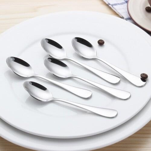 2pcs/set Stainless Steel Coffee Spoon Dessert Spoon Rice Spoon