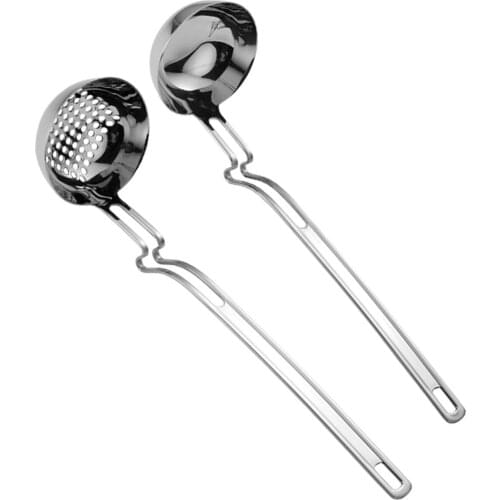 Stainless Steel Curved Design Hot Pot Spoon Creative Wall-Mounted Colander Suitable for Home Kitchen