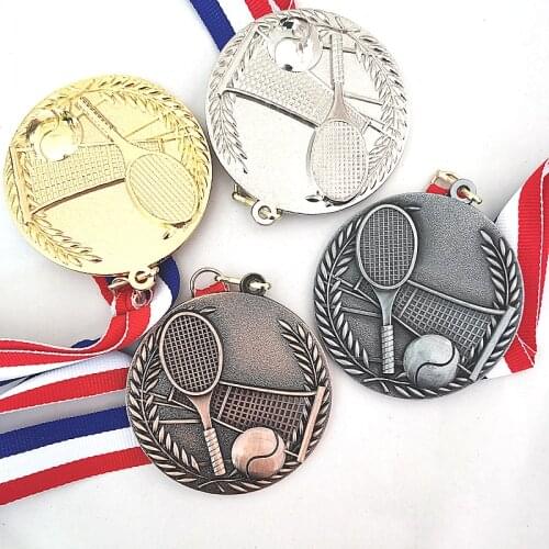 4 Color Tennis Match Medals Souvenir Fans Zinc Alloy Official Sport Match Adward The School Sports Meeting Medal Award 6.8CM