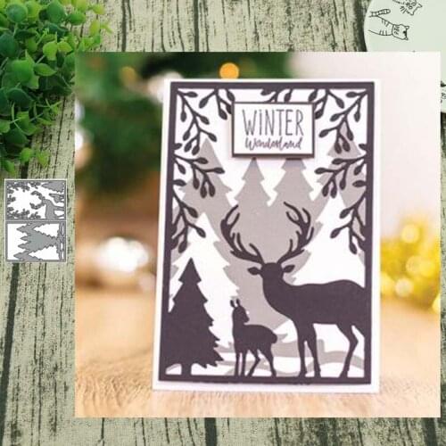 Christmas deer overlap background METAL CUTTING DIES Stencil Scrapbooking Photo Album Card Paper Embossing Craft DIY
