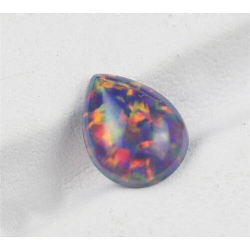 New Black opal stone beads gemstones pear shape drop flat base cabochon created gemstone for jewelry making DIY precious stones