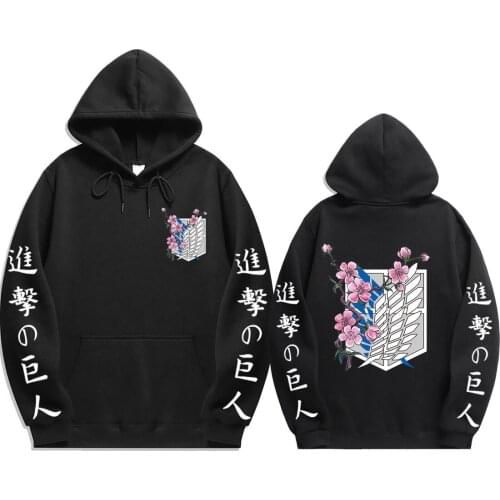New Anime Attack On Titan Hoodies Printed Cool Pullover Sweatshirt Casual Harajuku Loose Tops For Spring Sportswear Cosplay