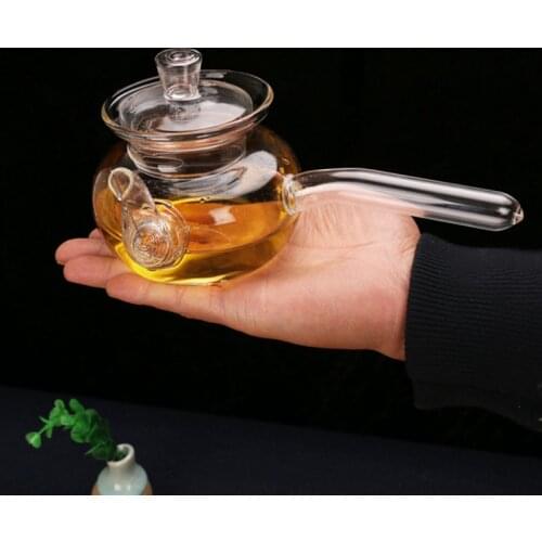 PINDEFANG 400ml Open Fire Heatable Mini Cute Style Blooming Loose Leaf Teapot with filter Microwavable, Stovetop Safe Tea Kettle