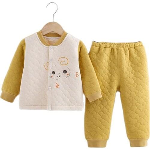 Baby Pajamas Children Sleepwear Boy&Girl Pajamas Sets Winter New Warm Print Cartoon Cotton Nightwear Clothes Kids Clothing Sets