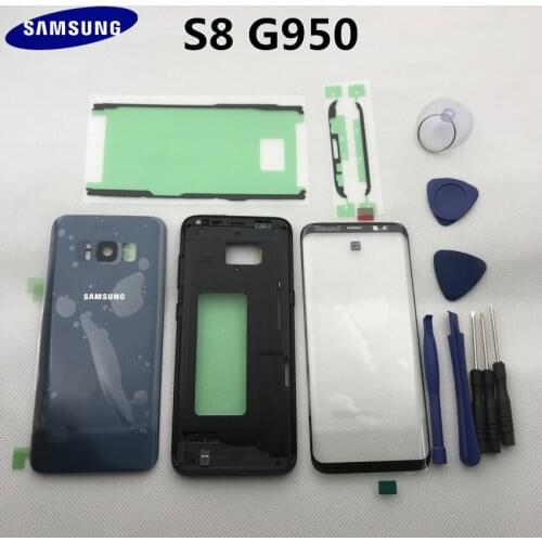Samsung Galaxy s8 edge G950 G950F full Housing Case Middle Frame+Battery Cover+Front Screen Glass Len+Tools