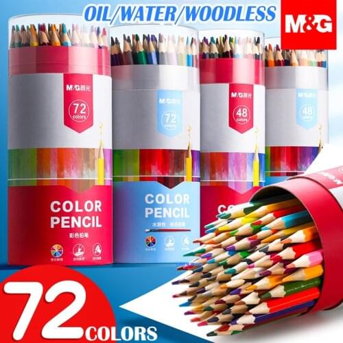 M&G 12/18/24/36/48/72 Professional Oil Color /Water Pencil Set Watercolor Drawing colored pencils wood coloured pencils kids