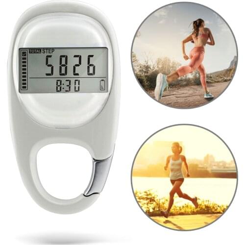 Simple 3D Digital Pedometer Portable Walking Step Counter With Carabiner Clip For Men Women Pets