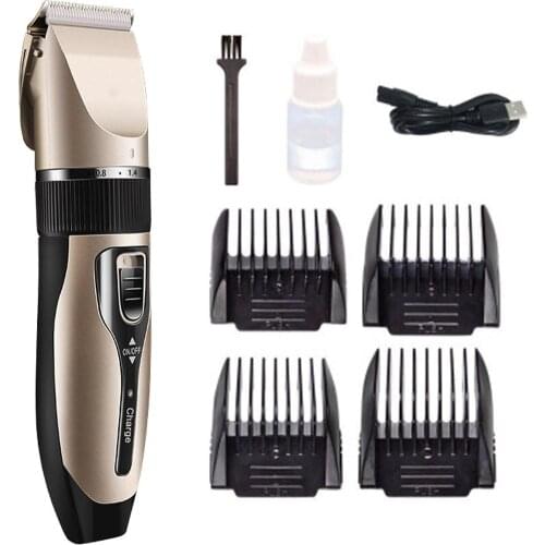 Drop Ship Pet Electric Clipper Rechargeable Low-noise USB Hairdressing Shaving Electric Cat Dog Hair Trimmer Grooming Cutter