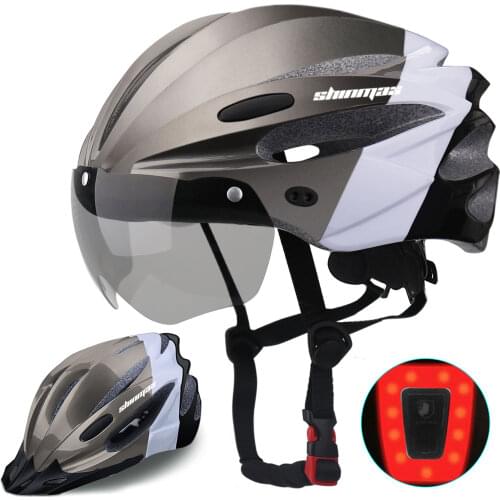 SHINMAX Bicycle Helmet Eps Integrally-Molded Breathable Cycling Helmet Men Women Goggles Lens Mtb Road Bike Helmet Accessories