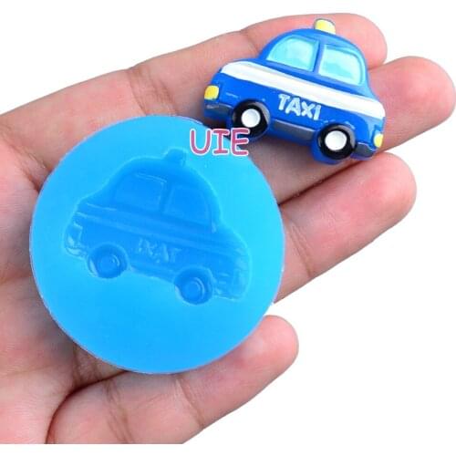 FYL635 29.8mm X 23.3mm Taxi Silicone Mold Fondant Cake Decoration Candy Resin Clay Earrings Necklace Craft Soap Candle FOOD SAFE