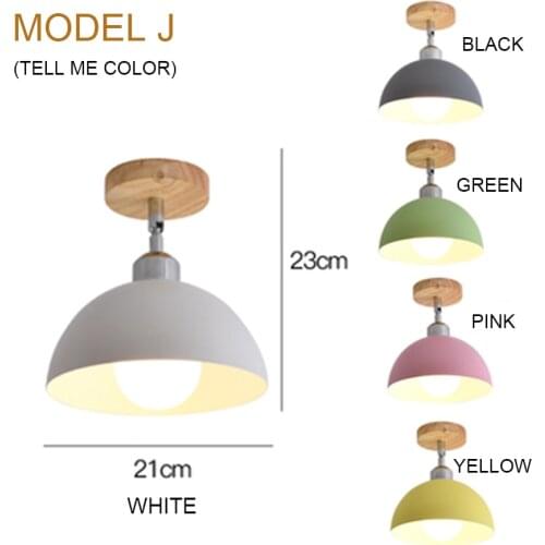 Mounted Modern Led Ceiling Light Luminaires Black&Wooden&White porch E27 Lamp holder Ceiling Lamp For Living room Bedroom Lamp