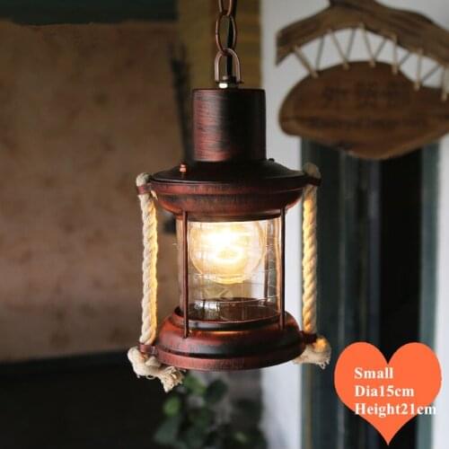 Southeast Asia old-fashioned glass pendant lights retro Kerosene lamp design E27 LED iron lamp for stairs&bar&porch&aisle LDK025