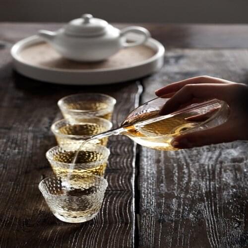 Hammer eye pattern drainage uniform cup glass fair cup Japanese style kung fu tea set glass male cup divided tea cup