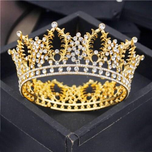Rhinestone Circle Diadem Royal Queen Wedding Crown Bridal Hair Jewelry Pageant Party Head Ornaments Prom Tiaras Bridal Crowns