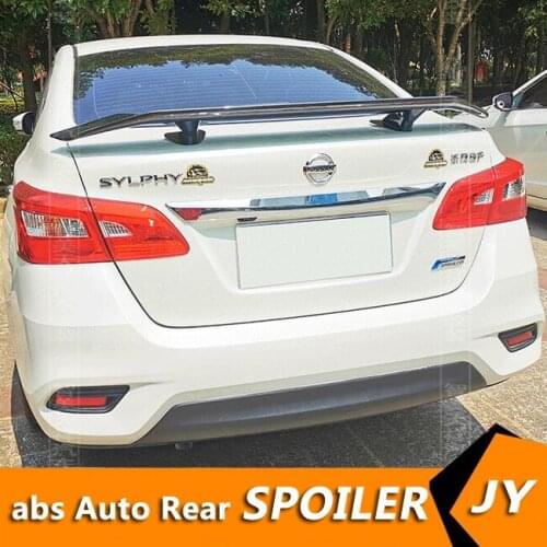 For Nissan Sentra Sedan Universal TF Spoiler 2001-2018 SYLPHY Spoiler ABS plastic Material Car Rear Wing Color Rear Spoiler