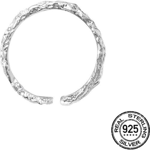 Folded Sugar Paper Open S925 Silver Rings For Women Adjustable Simple Korea Fashion Vintage Hot Sale Lady Wedding Jewelry INEFFA