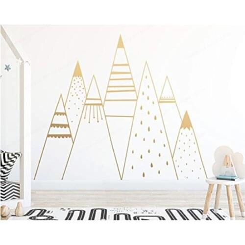 YOYOYU Mountain Wall Vinyl Wall Vinyl Childrens Room Wall Vinyl Wall Nordic Mountain Vinyl Bedroom Wall Sticker DecorationHL154