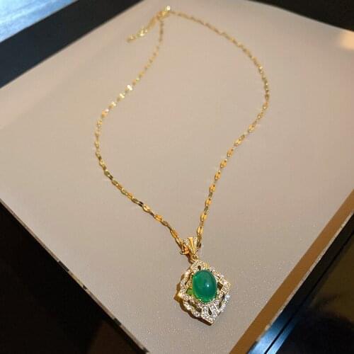 Diamond Necklace Retro Simple Clavicle Chain Fashion Elegant Necklace For Women Geometry Pendant Jewelry Gifts Free Shipping