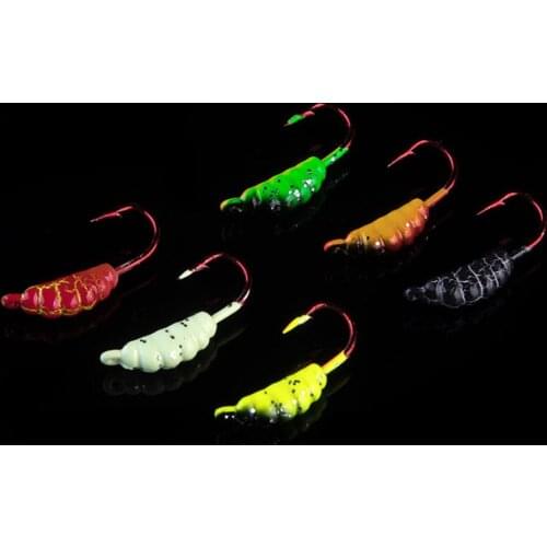 WALK FISH 6PCS/Lot 22mm 1.5g Fishing Lures Winter Ice Fishing Hook Lure Mini Metal Bait Fish Lead Head Hook Bait Jigging