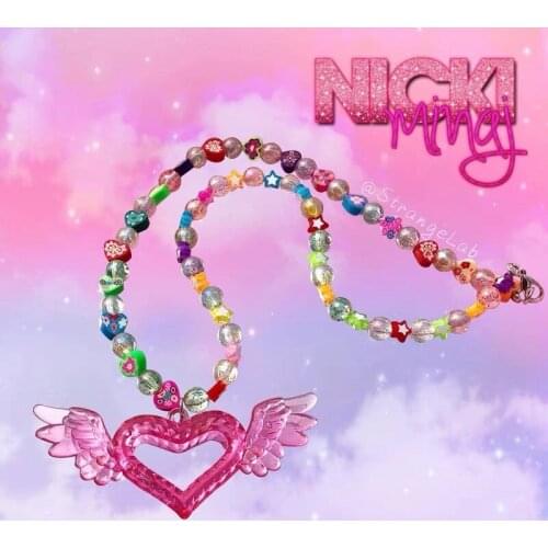 Heart Choker Bead Kpop Pendant Necklace for Women Womens Neck Chain Gothic Friends Jewelry Vintage Punk Fashion Accessories