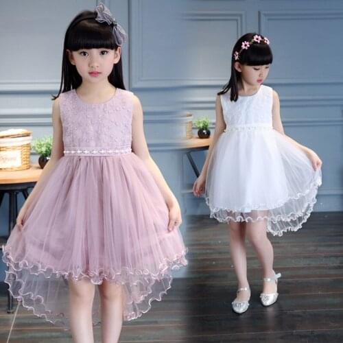 Girl Vest 3 Layers Voile Princess Wedding Birthday Party Dresses Children Vestidos Kids Clothes Girl Holiday Prom Beading Dress