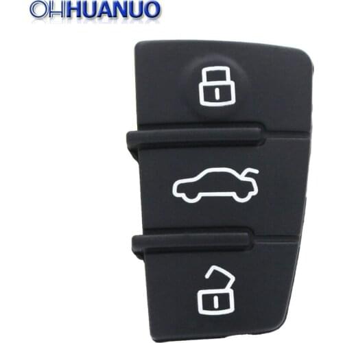 10 PCS/LOT Key Shell Fob 3 Button Pad Rubber Case Cover for AUDI A3 A4 A6 A8 Replacement