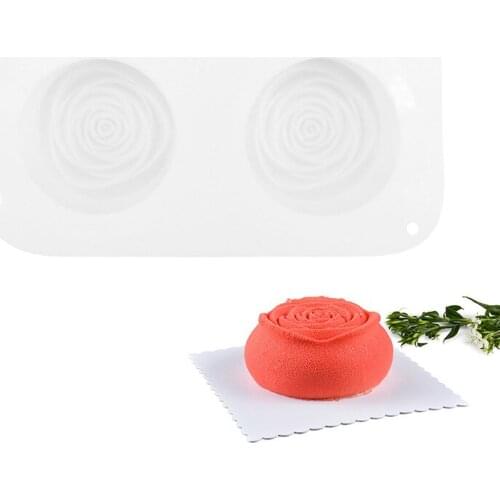 2 Even Rose Silicone Mold 3D Mousse Fondant Cake Candy Mold DIY Kitchen Baking Tools