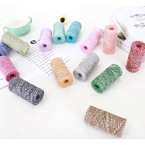 200m/roll Natural Two-tone Hemp Rope DIY Hang Tag Jute Cords Wedding Party Home Fabric Woven Decorative Gift Packing String