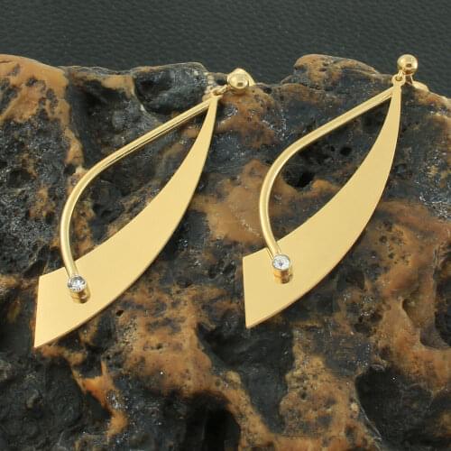 Free Shipping Simple Gold Color Drop Earring Fashion Stainless Steel Jewelry Earrings For Women Gift EFGZDTHP