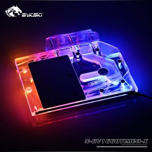 Bykski Gpu Water Block use for GIGABYTE AORUS RTX1660TI MINI ITX OC 6G/(GV-N2060OC-6GD Rev2.0)Full Cover Copper Block / RGB AURA